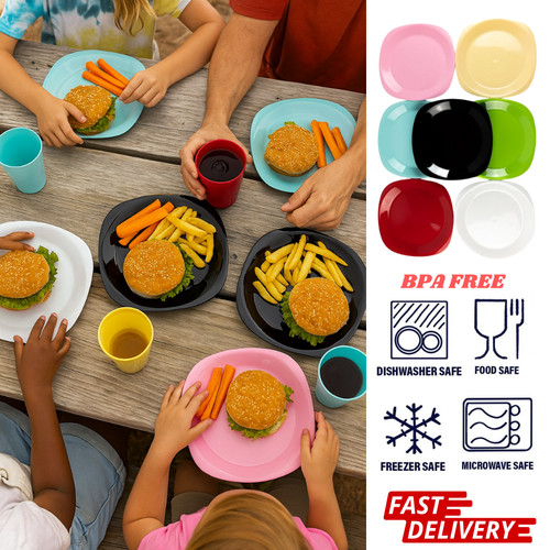 4pcs plastic plates - plastic,