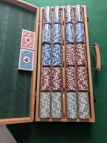 Wooden aok poker set chip - wooden,