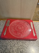 Clear Glass Platter with Cake