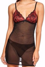 Ladies chemise sheer black - chemise,