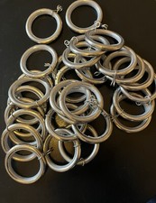 30 x Silent Rod Curtain Pole Rings Loose Eye Chrome 38mm 
