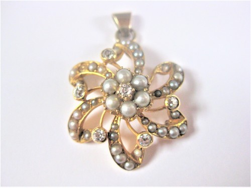 Pendant gold 585 with diamonds - 585,