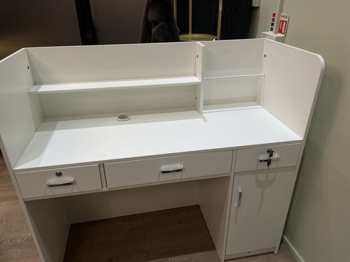 White reception desk with - reception,