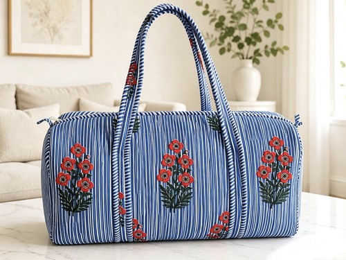Block printed quilted - printed, cotton
