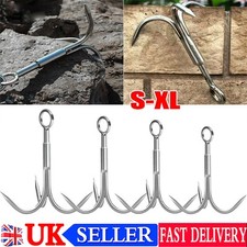 Grappling Hook 3Claw Climbing Hook Stainless Steel Grapnel Hook Small/Large UK