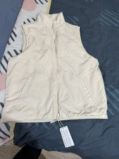 New Adidas Reversible Jacket Size M - Double - Sided- Cream - Wonder White Logo