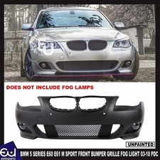 FOR BMW 5 SERIES E60 E61 M SPORT STYLE FRONT BUMPER GRILLE FOG LIGHT 03-10 PDC