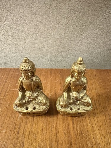 Vintage brass miniature buddha - brass,