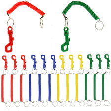 Stretchy Keyring with Clip Bungee Spiral Keychain Coil Spring Retractable 1-48
