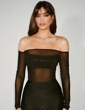 SLA The Label Mayfair Bardot Diamanté Top Evening Top Club Wear Rave Wear Dance 