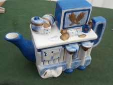 Ornamental Teapot Shaped Like Old Fashioned Stove....
