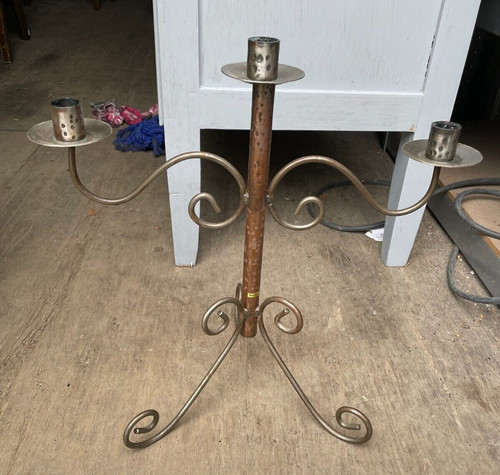 Rustic hammered metal arm - metal, 3