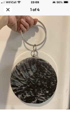 Klass pewter velvet - bag, /