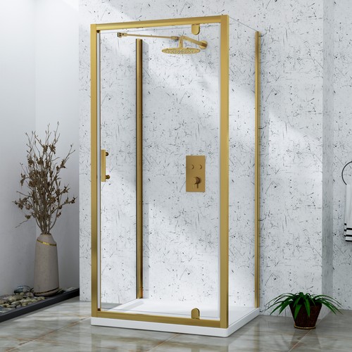 Brushed brass pivot - brass, door