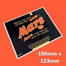 5p mars Bar Vintage Sweet Wrapper Classic Vinyl Sticker 1960s 70s dummy Choc Bar