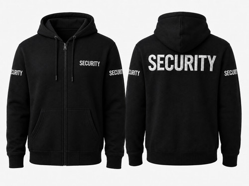Security full zip hoodie black - security,