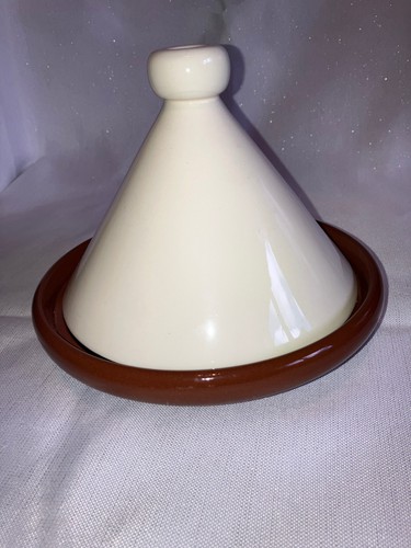 Cream and brown - brown, glazed