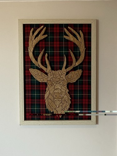 Woden framed scottish stag - framed,