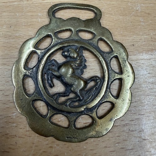English horse brass raring - horse,