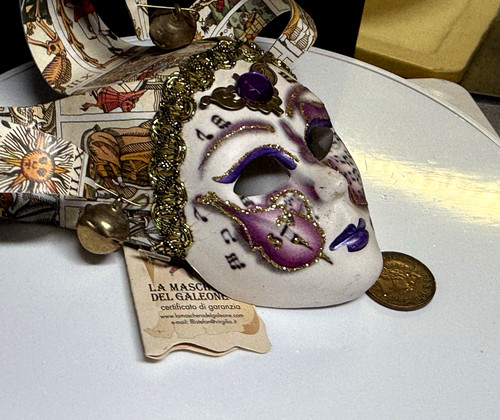 Vintage mask porcelain hand - mask,