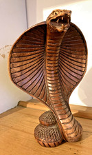Vintage Wooden Hand Carved Cobra 