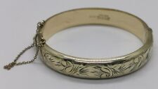 Vtg 1971 Harrods Excalibur Hard Gold Plated Solid Sterling Silver 7" Cuff Bangle
