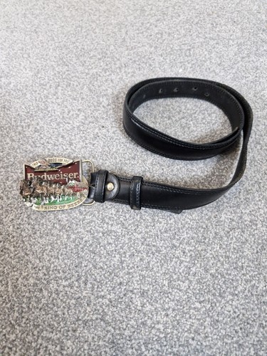 Black leather belt - leather,