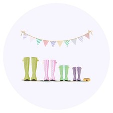 24 x 'Spotty Wellies' Stickers