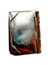 19th Century Silver Plated Vesta Case - Matchbox Holder in Book Design