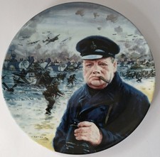 ROYAL DOULTON LTD ED WINSTON CHURCHILL WE SHALL FIGHT ON THE BEACHES 8.25" PLATE