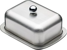 Butter Dish Double Walled with Lid Silver Insulated Stainless Steel MasterClass