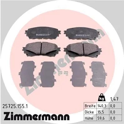 Front brake pad set disc - pad,