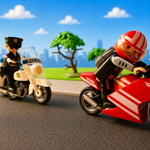 Playmobil police motorcycle - playmobil,