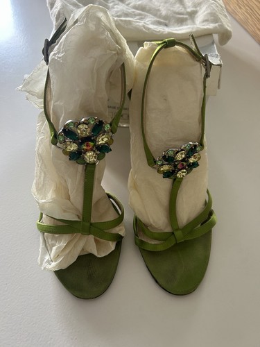 Gina green satin shoes size - shoes,
