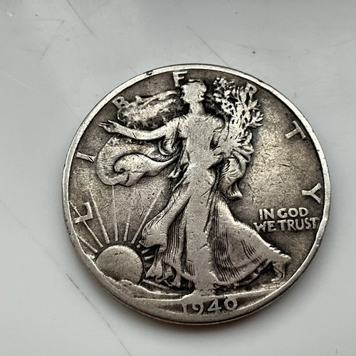 1940 silver half dollar - half,