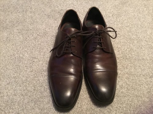 Dark brown leather derby - brown,