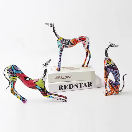 Greyhound graffiti art statue - greyhound,