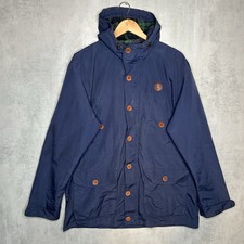 Fred Perry Parka Size L Navy Tartan Lined Casual Terrace Mod Scooter