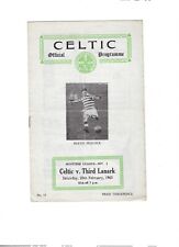 59/60 Celtic v Third Lanark (Scottish Cup - 20 February Postponed)