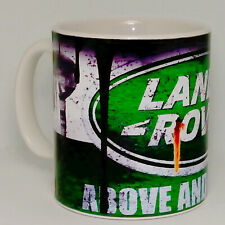 Land Rover Above & Beyond Oil Mug Can Personalise Mechanic Garage Car Gift Cup