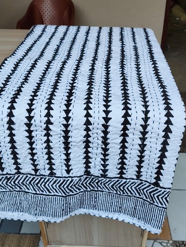 Indian kantha quilt bedspread - kantha,