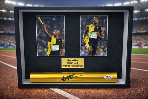 Framed usain bolt signed - usain,