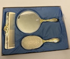 Silver-Plated 3-Piece Dresser Set – Mirror, Brush & Comb (Used)
