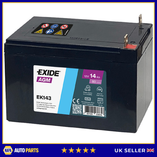 Agm auxiliary battery ek143 - agm,