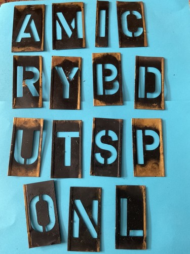 Brass stencils letters - brass,