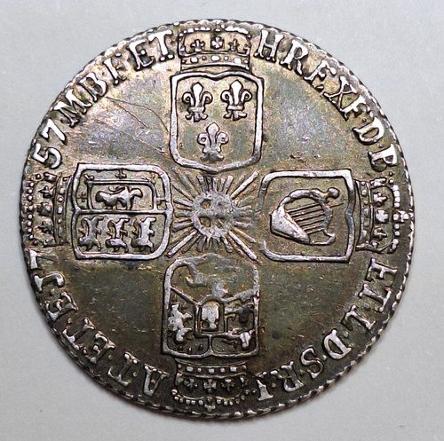 George 1757 sixpence ef - ii, ef+