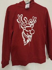 Boys Christmas Hoodie Jumper Reindeer Age 11-12 Years Primark BNWT