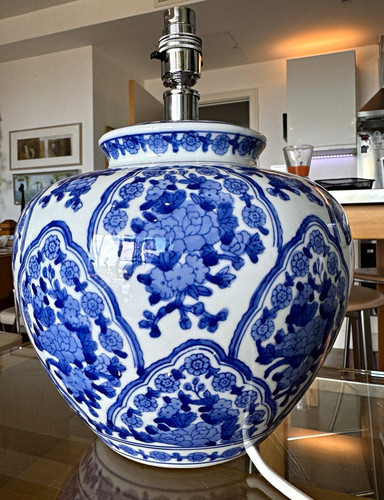 Blue white floral - &,