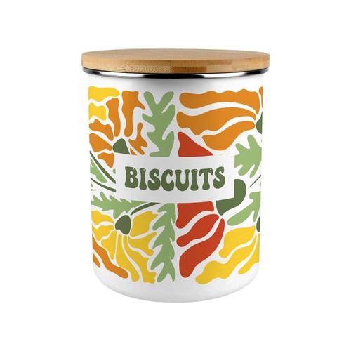 Retro flowers biscuit storage - retro,