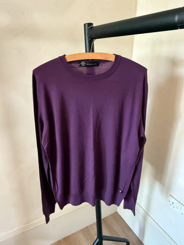 Purple fine wool crewneck - purple,